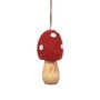 Rounded Toadstool Hanging Ornament - H10cm