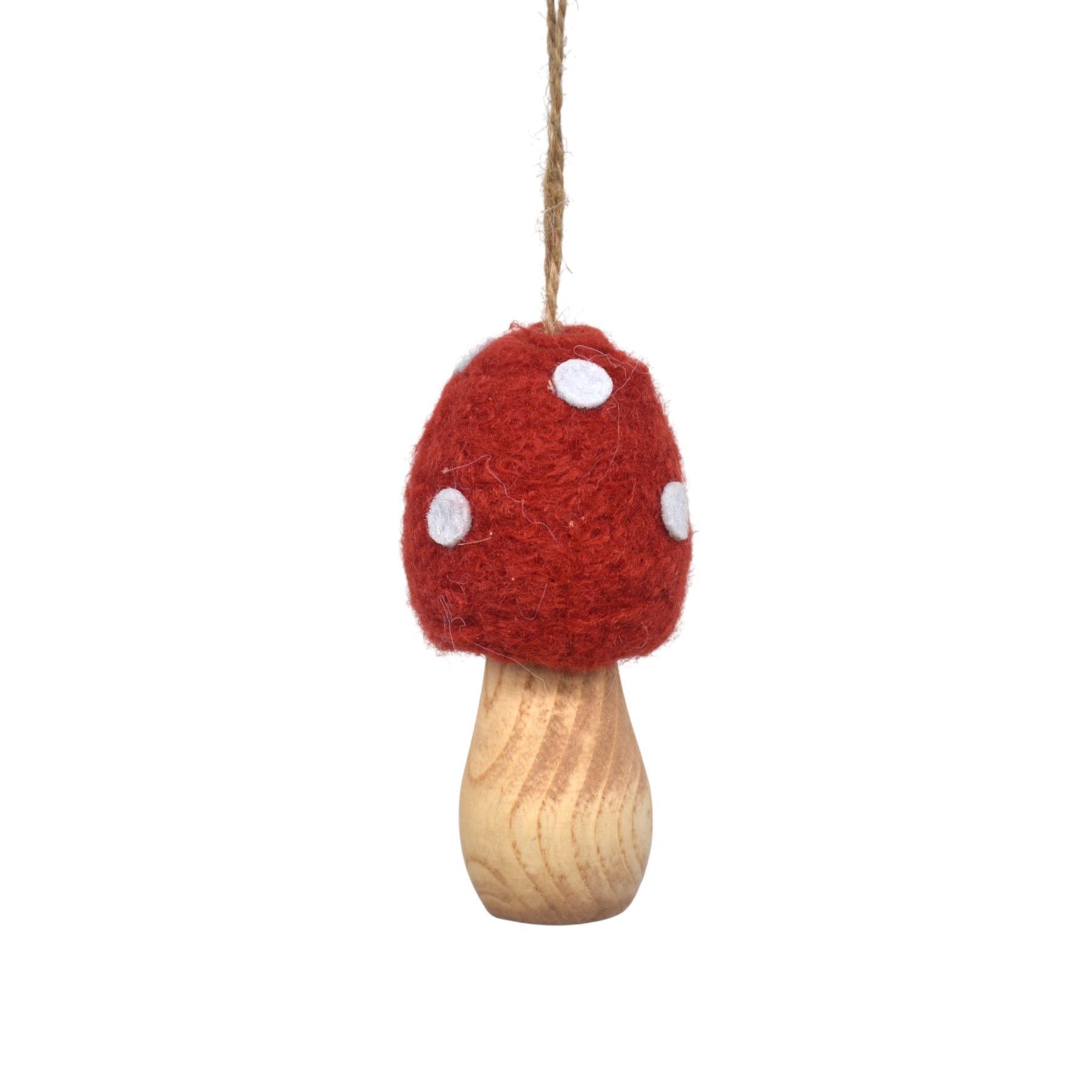 Rounded Toadstool Hanging Ornament - H10cm