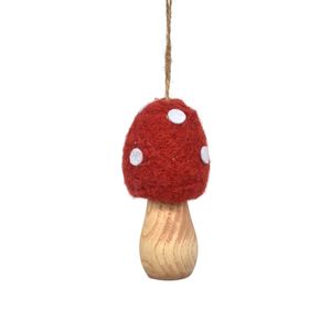 Rounded Toadstool Hanging Ornament - H10cm