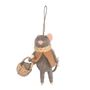 Mouse Holding a Basket Hanging Ornament - H13cm