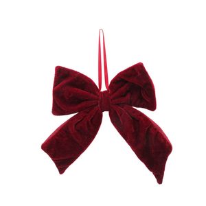 Fabric Hanging Bow - Burgundy - 20cm