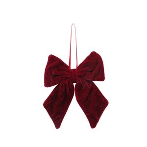 Fabric Hanging Bow - Burgundy - 15cm