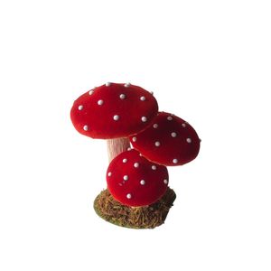 Toadstool x3 Ornament - Red - H17cm