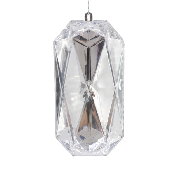 Diamond Gem Jewel Hanging Ornament  - Silver - 19cm