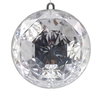 Diamond Round Hanging Ornament  - Silver - 16cm