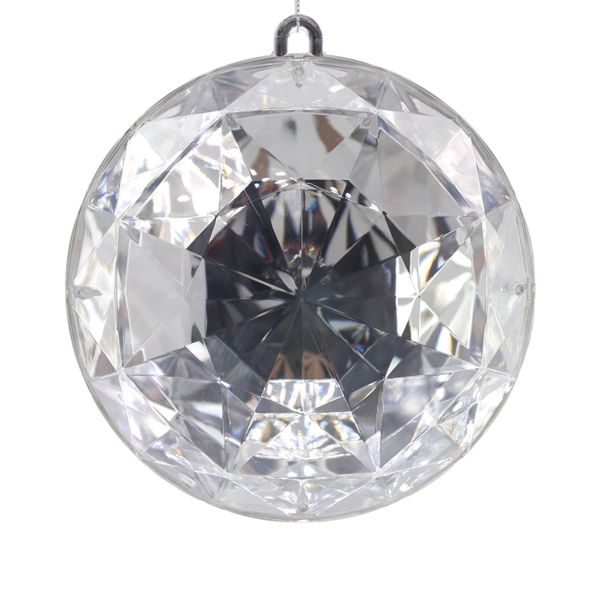 Diamond Round Hanging Ornament  - Silver - 16cm