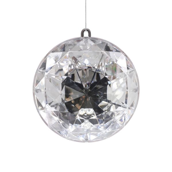 Diamond Round Hanging Ornament  - Silver - 13cm
