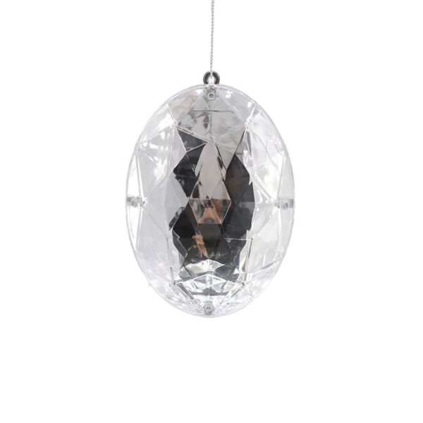 Diamond Oval Hanging Ornament - Silver - 13cm