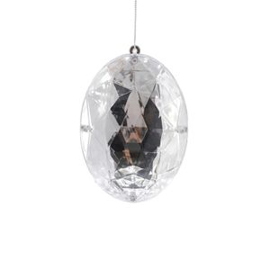 Diamond Oval Hanging Ornament - Silver - 13cm