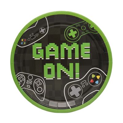 Game On Paper Plates - 9 Inch - 8pk