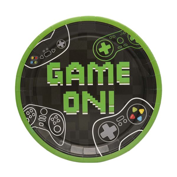 Game On Paper Plates - 9 Inch - 8pk