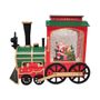 Santa Train Snow Globe - Green / Red - H20cm x W24cm