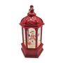 Snowman Lantern Snow Globe - Red - H14cm