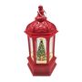 Christmas Tree Lantern Snow Globe - Red - H14cm