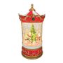 Festive Carousel with Christmas Tree Light Up Snow Globe - H24cm