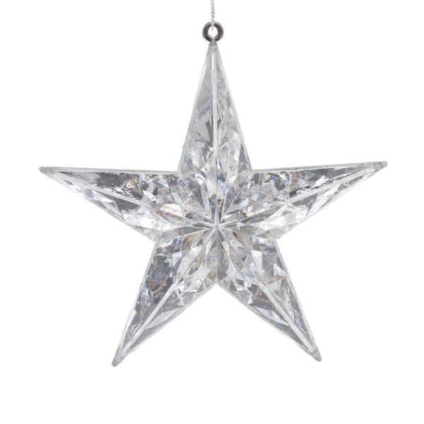 Diamond Star Hanging Ornament - Silver - 14cm