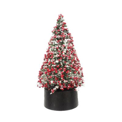 Pine Tree with Red Berries Decoration - 20cm