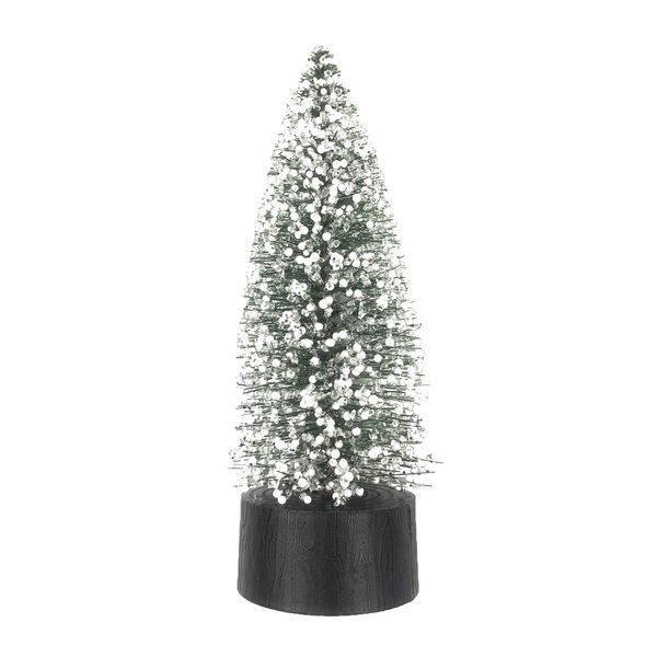 Pine Tree with White Berries Decoration - 30cm