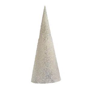 Beaded Cone  Tree - White - 45cm
