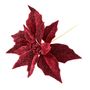 Glitter Poinsettia Pick - 22cm - Burgundy