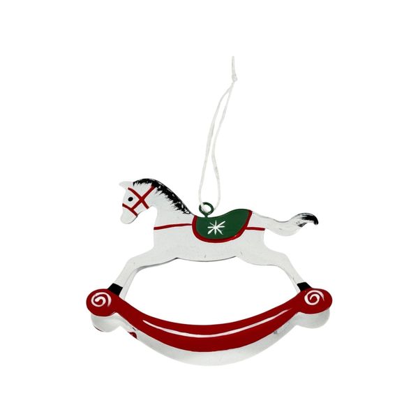Rocking Horse Hanging Decoration - White 