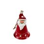 Bell with Santa Topper -  Red - H 10cm