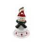 Bell with Snowman Topper - White - H10cm