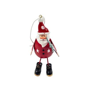 Santa with Tree Hanging Decoration - Red
