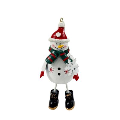Happy Snowman Hanging Decoration - White