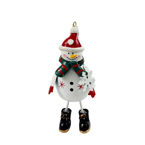 Happy Snowman Hanging Decoration - White