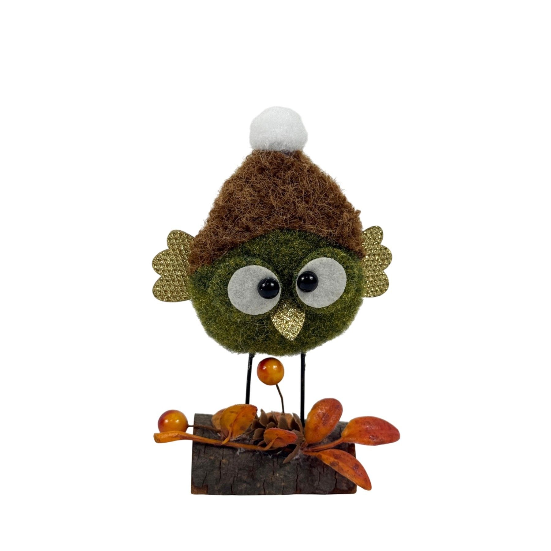 Little Owl on a Stump- H14.5cm