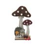 Wooden Mushroon With Felt Hedgehog -H22.5