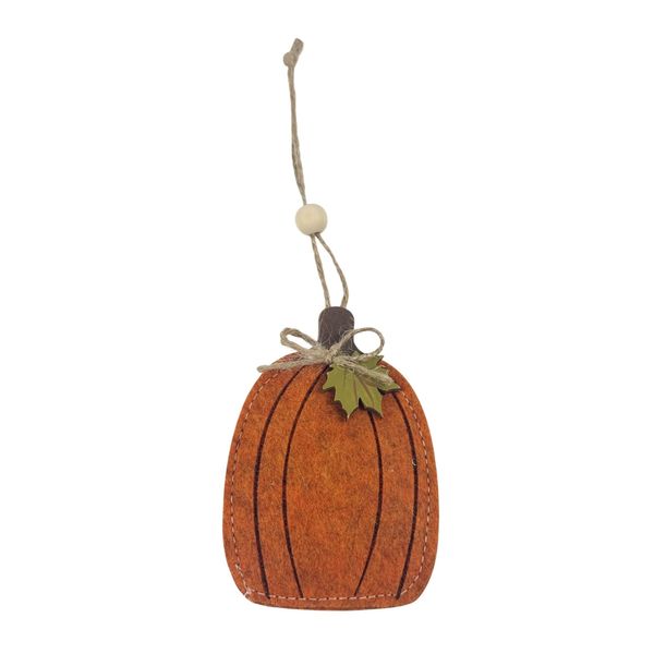 Felt Pumpkin Hanging Decoration - H10cm
