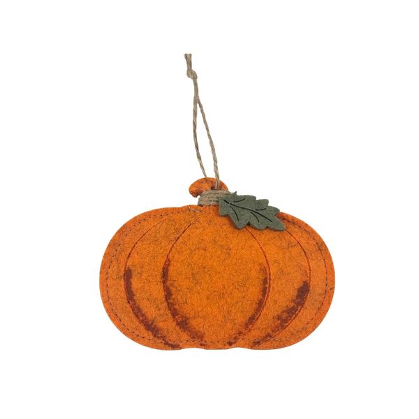 Felt Pumpking Hanging Decoration - Dia 12cm