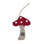 Felt Toadstool  Hanging Decoration  - H 8.5cm