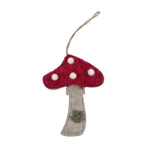 Felt Toadstool  Hanging Decoration  - H 8.5cm