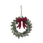 Felt Leaf Garland with Red Bow Hanging Decoration  - 10cm