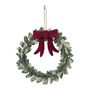 Felt Leaf Garland with Red Bow Hanging Decoration  - 30cm