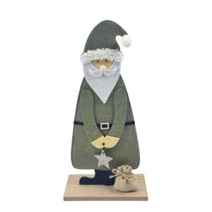 Wooden Santa with Star Ornament - H31cm