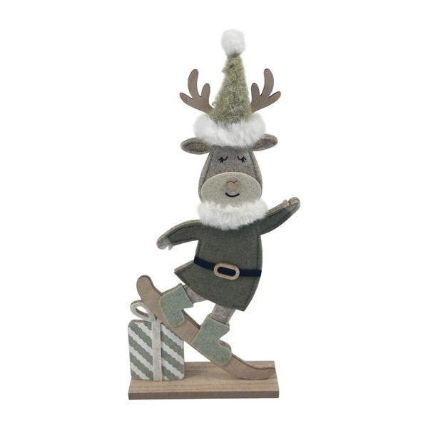 Felt Skiing Reindeer Ornament - H 35cm