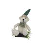 Curly Bear with Bowtie on Stump  Ornament - H14cm