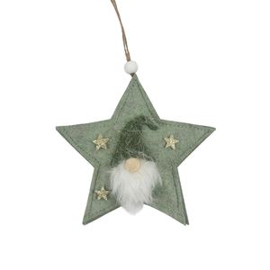 Felt Star Hanger with Gnome Face Motif 