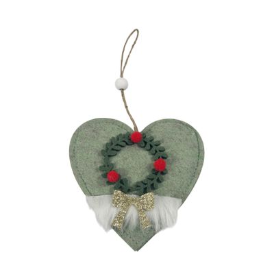 Felt Heart Hanger  with Garland Motif