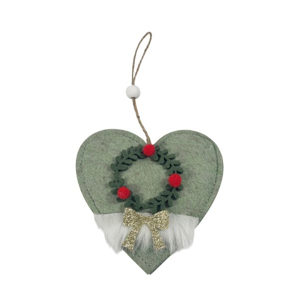Felt Heart Hanger  with Garland Motif