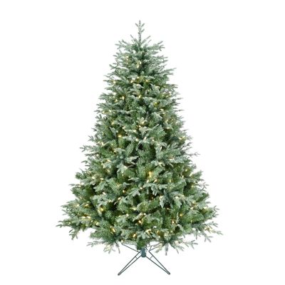 Lightly Frosted Christmas Tree with Glitter - Pre Lit with Timer & Dimmer - Warm