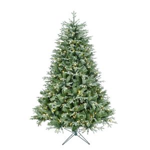 Lightly Frosted Christmas Tree with Glitter - Pre Lit with Timer & Dimmer - Warm