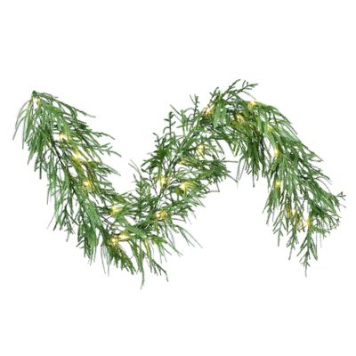 Slim Spruce Garland - Pre Lit with Timer & Dimmer - Warm White - 120 Tips - 6ft