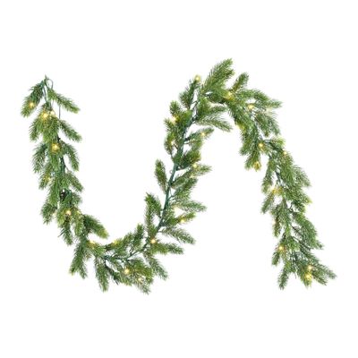 Spruce Garland - Pre Lit with Timer & Dimmer - Warm White - 143 Tips - 6ft