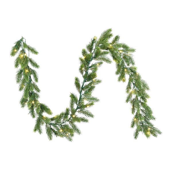 Spruce Garland - Pre Lit with Timer & Dimmer - Warm White - 143 Tips - 6ft