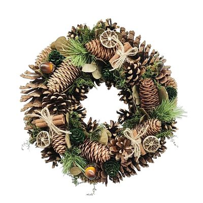 Wreath - Natural Cones / Cinamon /String - 36cm
